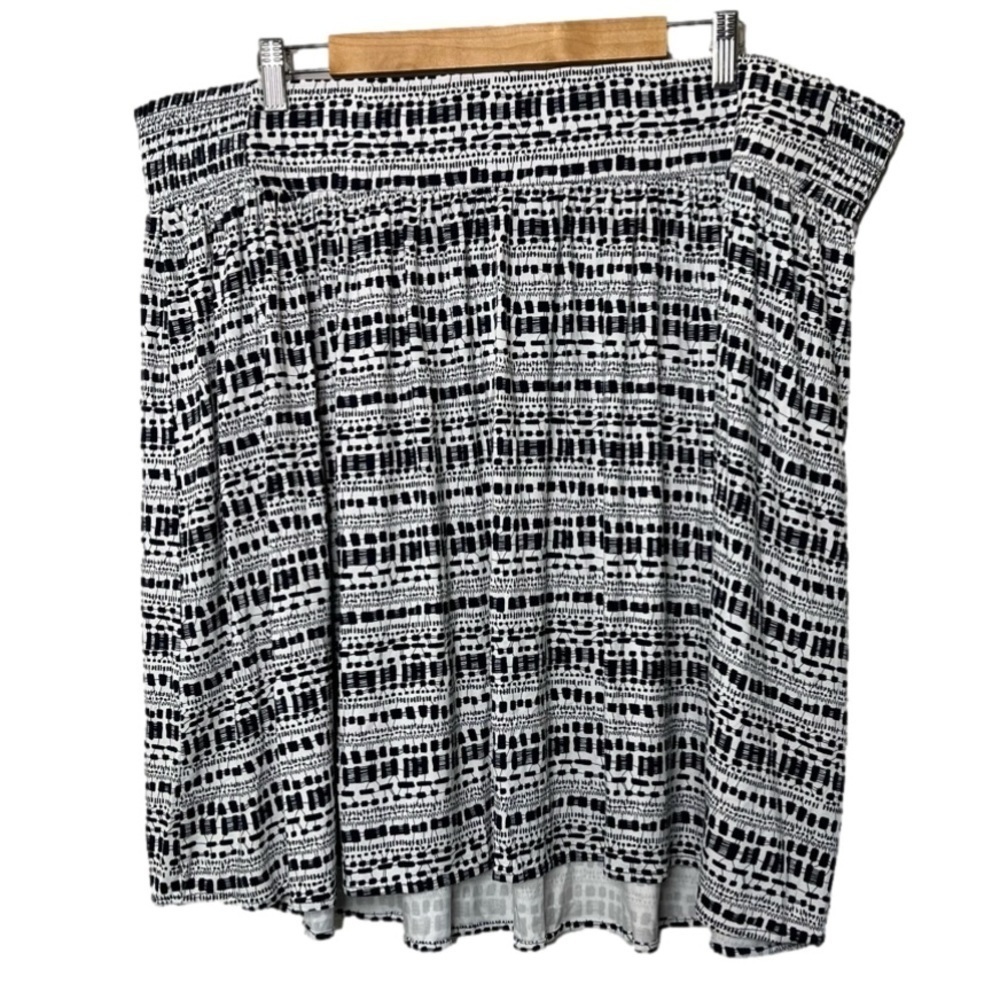 Lane Bryant Womens Plus Size 22/24 Blue White Print Jersey Knit Mini Skirt NEW